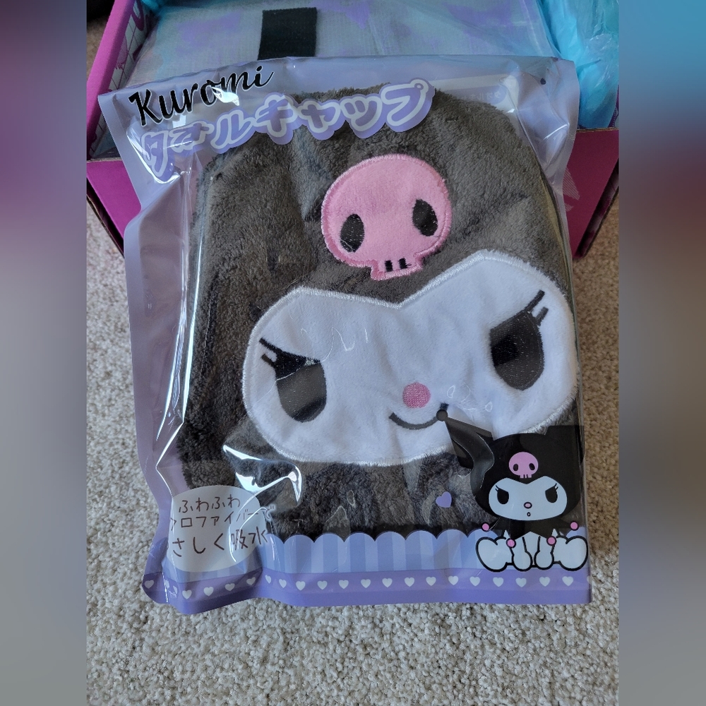 Sanrio Black Kuromi Towel Cap